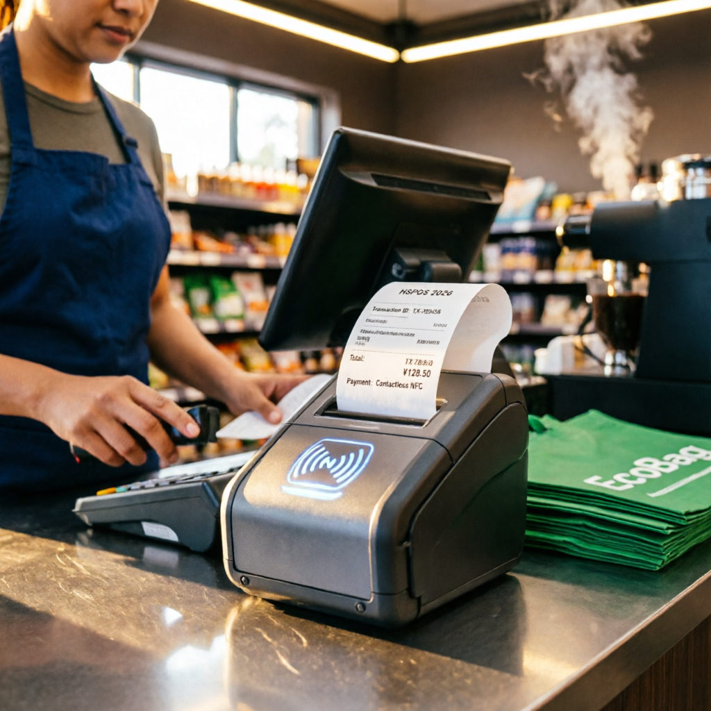 HSPOS 2026 Retail POS Systems: Built-in Thermal Printer, NFC Terminal & IP54 Kiosk-Ready Design
