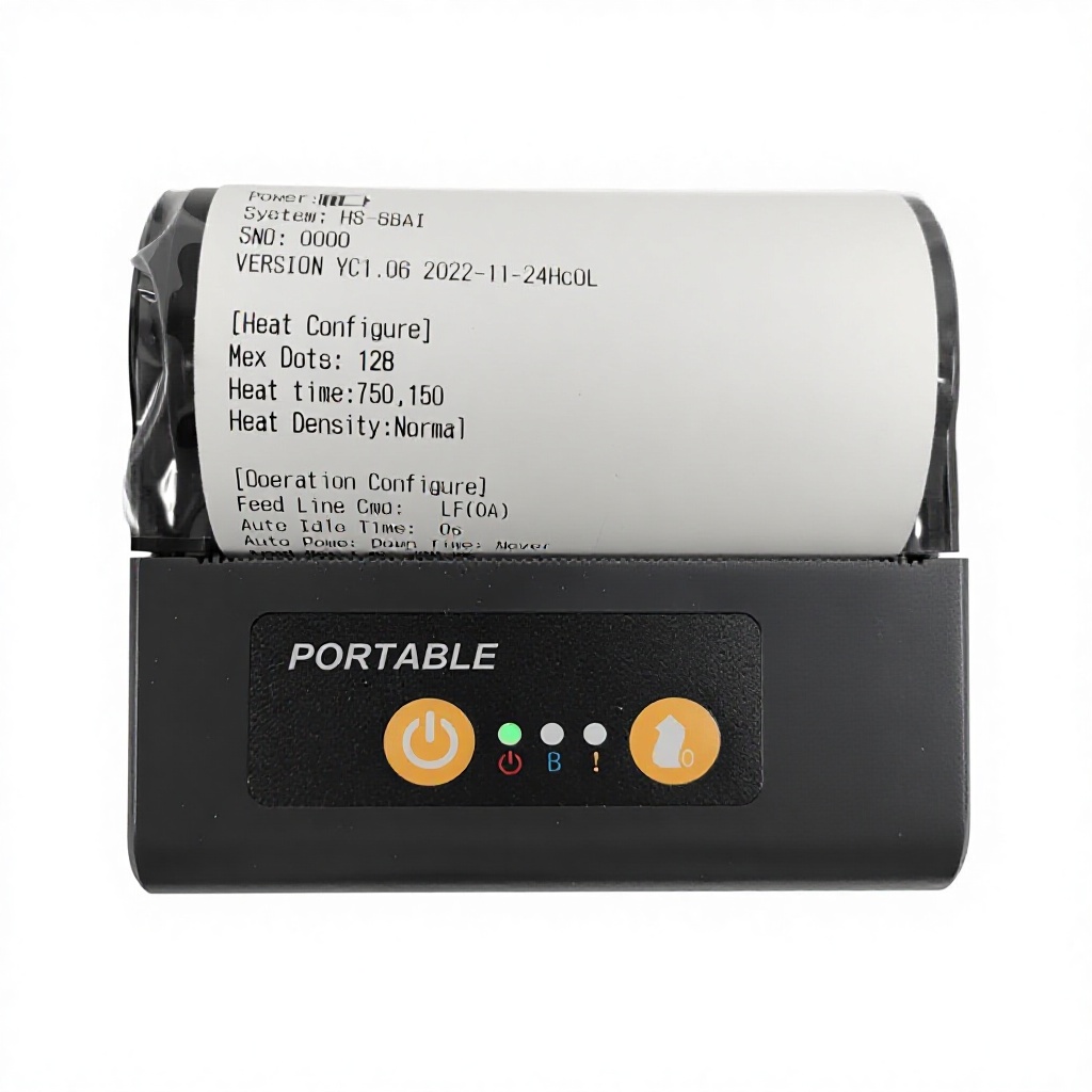HS-88AI 80mm 便携式热敏打印机 80mm/s 高速蓝牙移动宽幅票据打印机